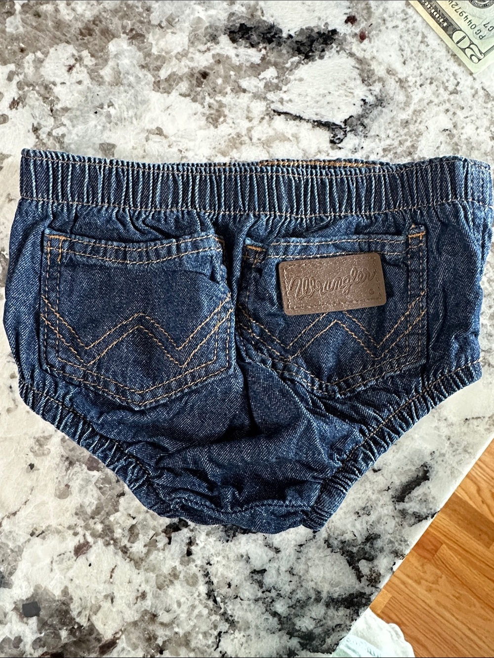 Wrangler Dark Blue Denim Baby/Toddler Overalls Bottoms